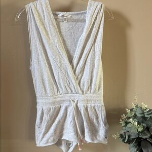 Victoria's Secret Soft Gray Hooded Shorts Romper